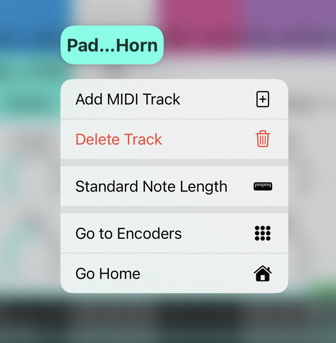 Tracks Bar Context Menu